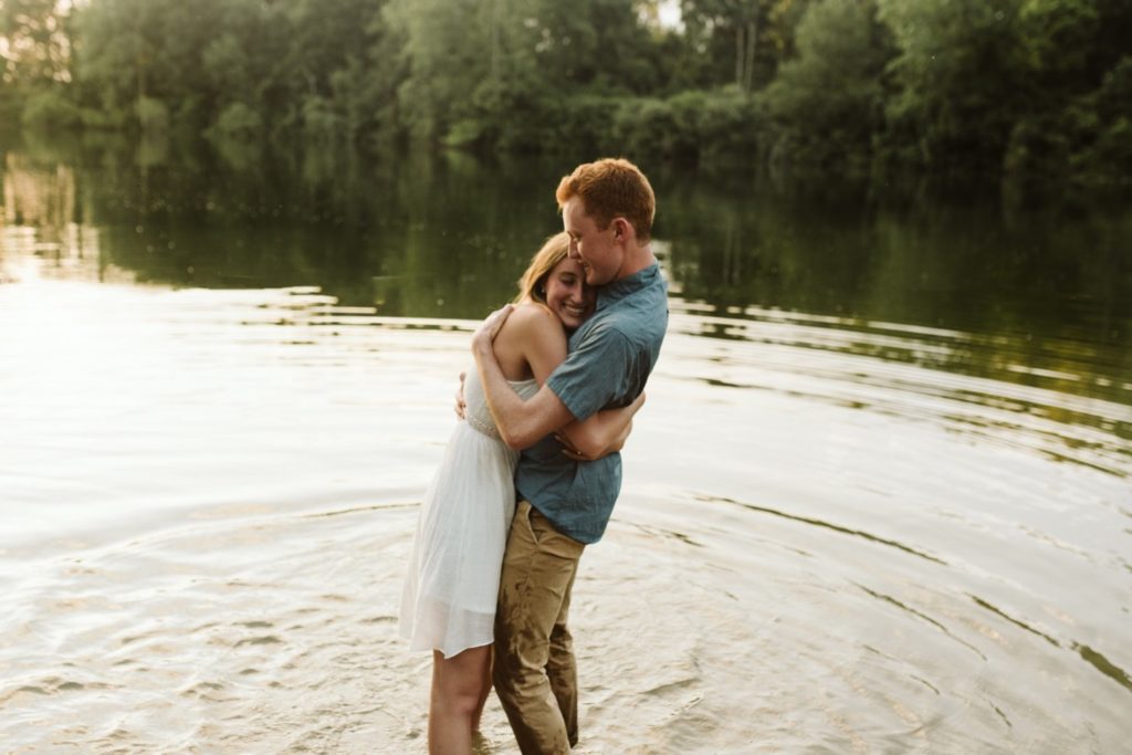 Indigo Lace Collective, Indigo Lace Collective Photography, Midwest Wedding Photographer, Documentary Wedding Photography, Documenting Love, Indiana Weddings, Fort Wayne Photography Locations, Fox Island Park, Summer Engagement Sessions, Engagement Picture Inspiration, Engagement Picture Ideas for Summer, Outdoor Engagement Photographs, Sunset Engagement Pictures, Must Have Engagement Pictures, The Golden Hour, Couple Portraits, Fun In the Water, Unique Engagement Pictures