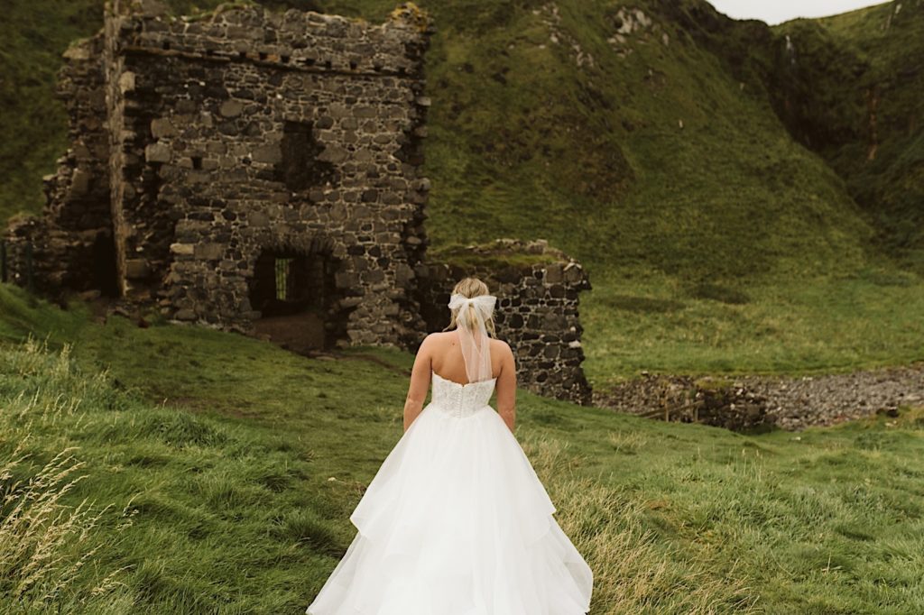 Indigo Lace Collective, One Fine Day Bridal and Gown Boutique, Kinbane Castle, Castles in Ireland, Kinbane Castle Ireland, Northern Ireland, Northern Ireland Wedding, Ballgown Wedding Dress, Bridal hair, Bridal Ponytail, Bridal Hairpiece, Bride Accessories, Bridal Look Inspiration, Bow in Hair, Bridal bow, Reception Look, Gorgeous Wedding Hairstyles, Bridal Updo, Trending Bridal Hairstyles, Chic Wedding Hairstyles, Wedding Hair Ideas, Wedding Hair Inspo, Reception Outfit Inspo