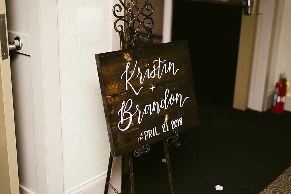Chicago wedding sign for reception.
