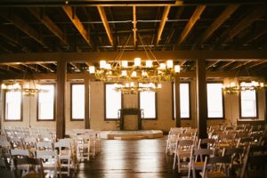 ceremony setup at coppes commons indiana