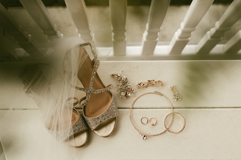 shoes and jewelry at j weaver bar wedding