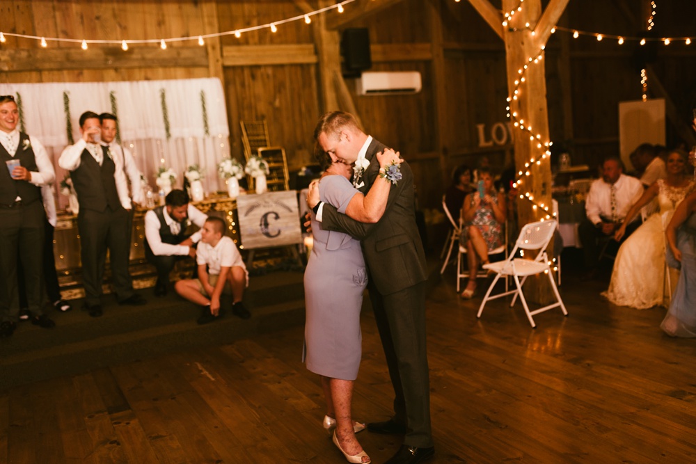 groom dancing with his mother at j weaver barn wedding