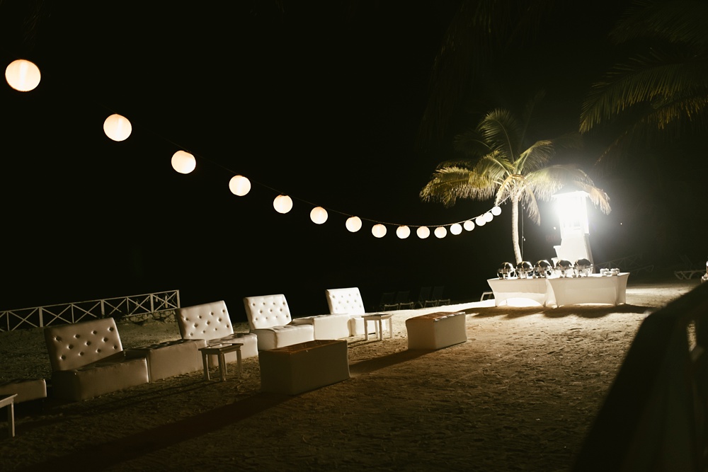 lights and palm trees at grand palladium jamaica wedding