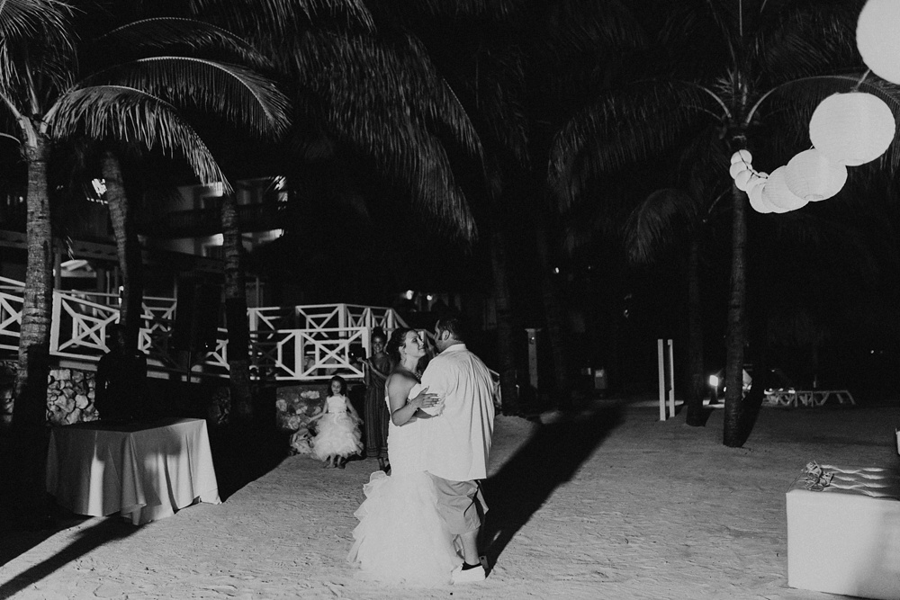 bride and groom first dance at grand palladium jamaica wedding reception
