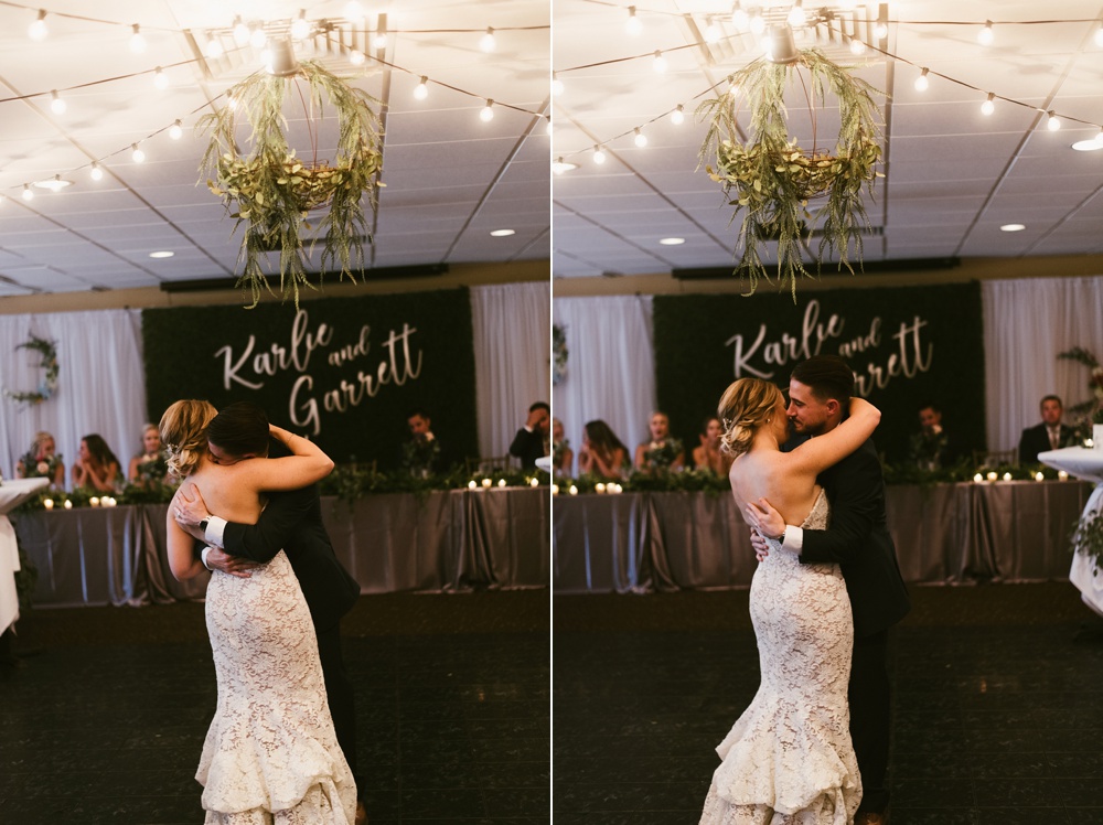 bride and groom dancing at pine valley country club wedding