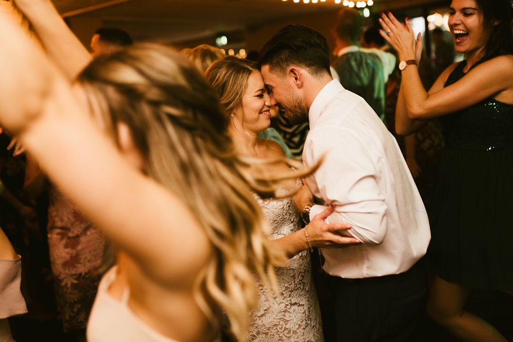 bride and groom dancing together at pine valley country club wedding