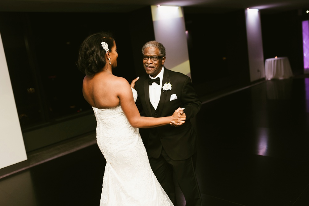Chicago bride dancing with her father.