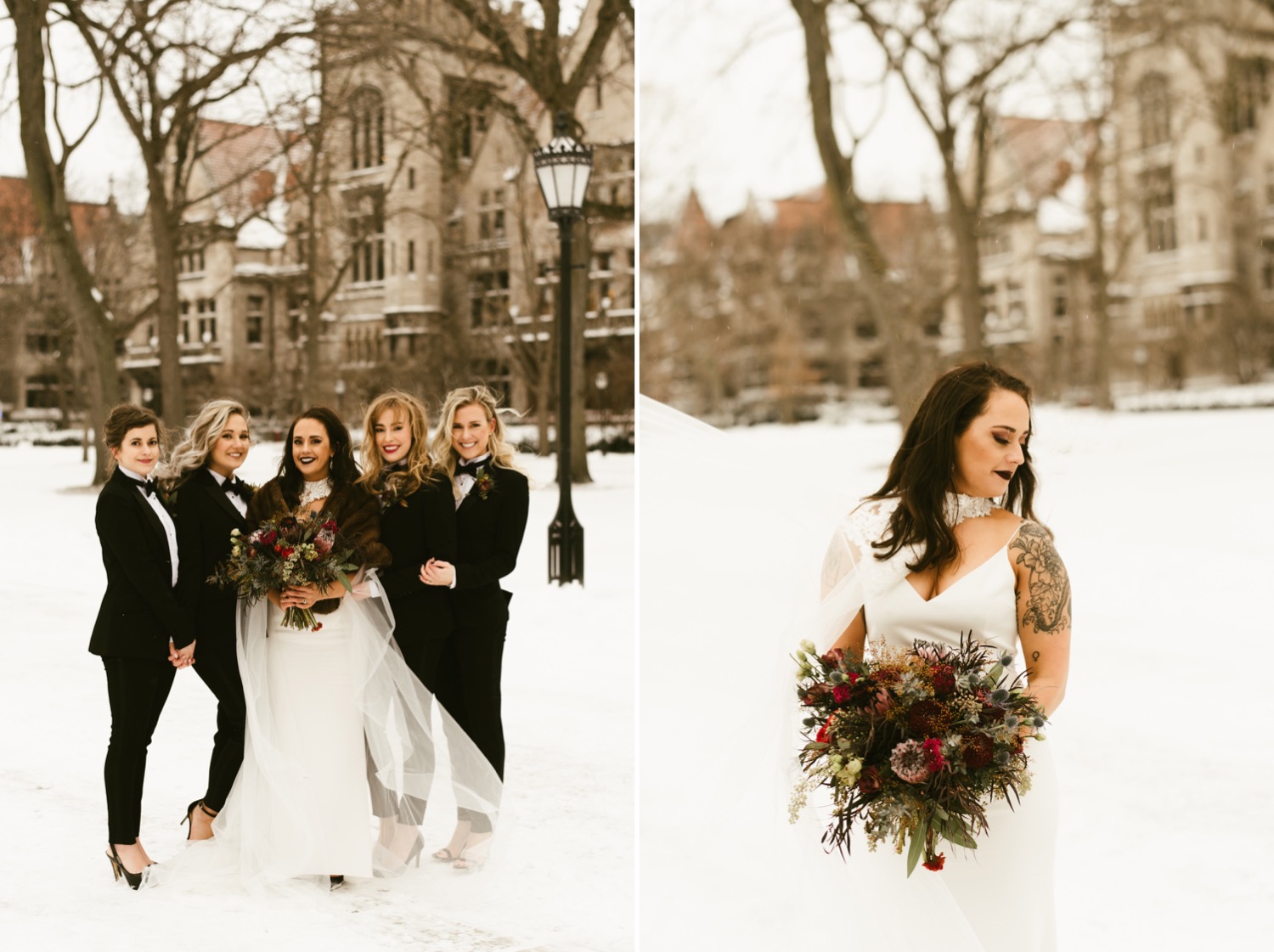 Chicago bride and her wedding party.