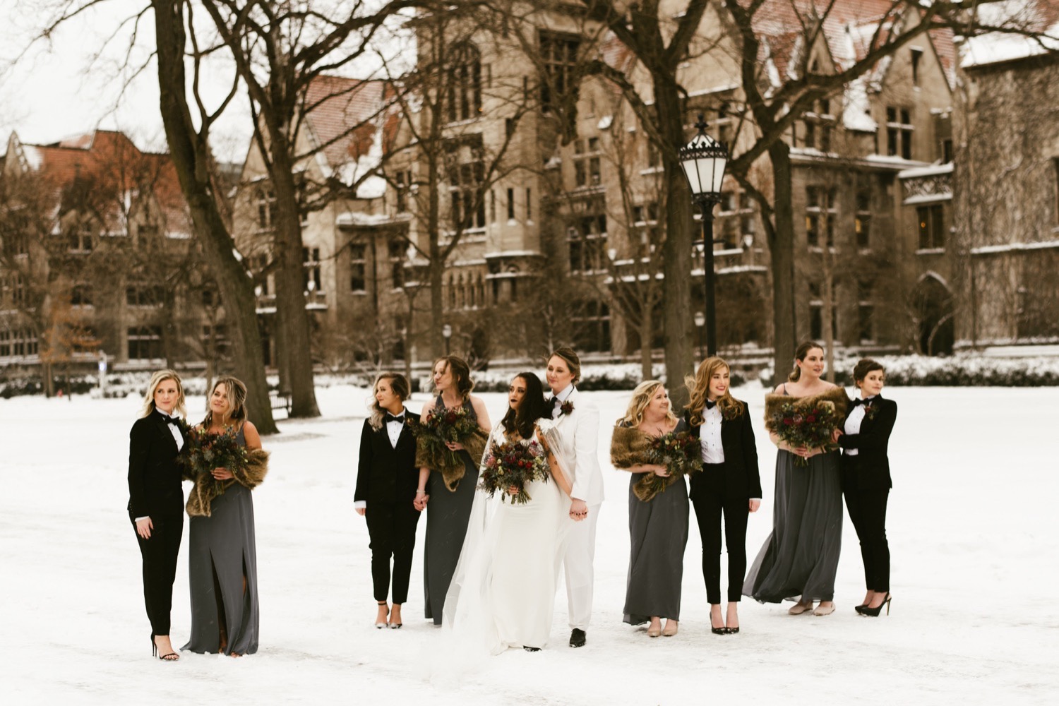 Chicago bride and her wedding party.