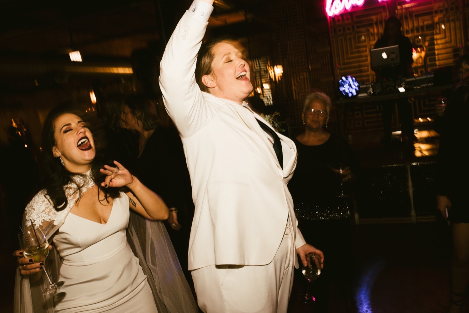 Chicago wedding couple dancing at LGBTQ wedding.