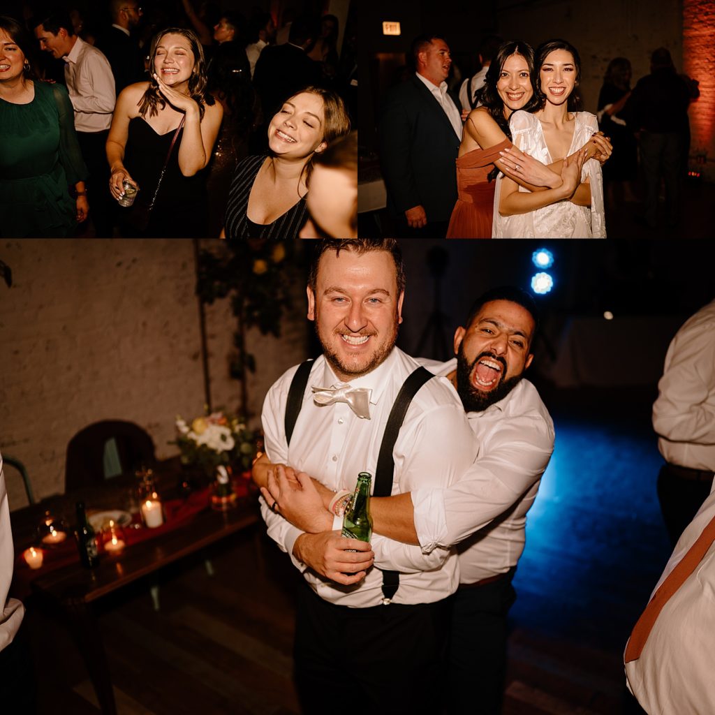 Guests dancing at a Chicago wedding by Midwest photographer, Indigo Lace.
