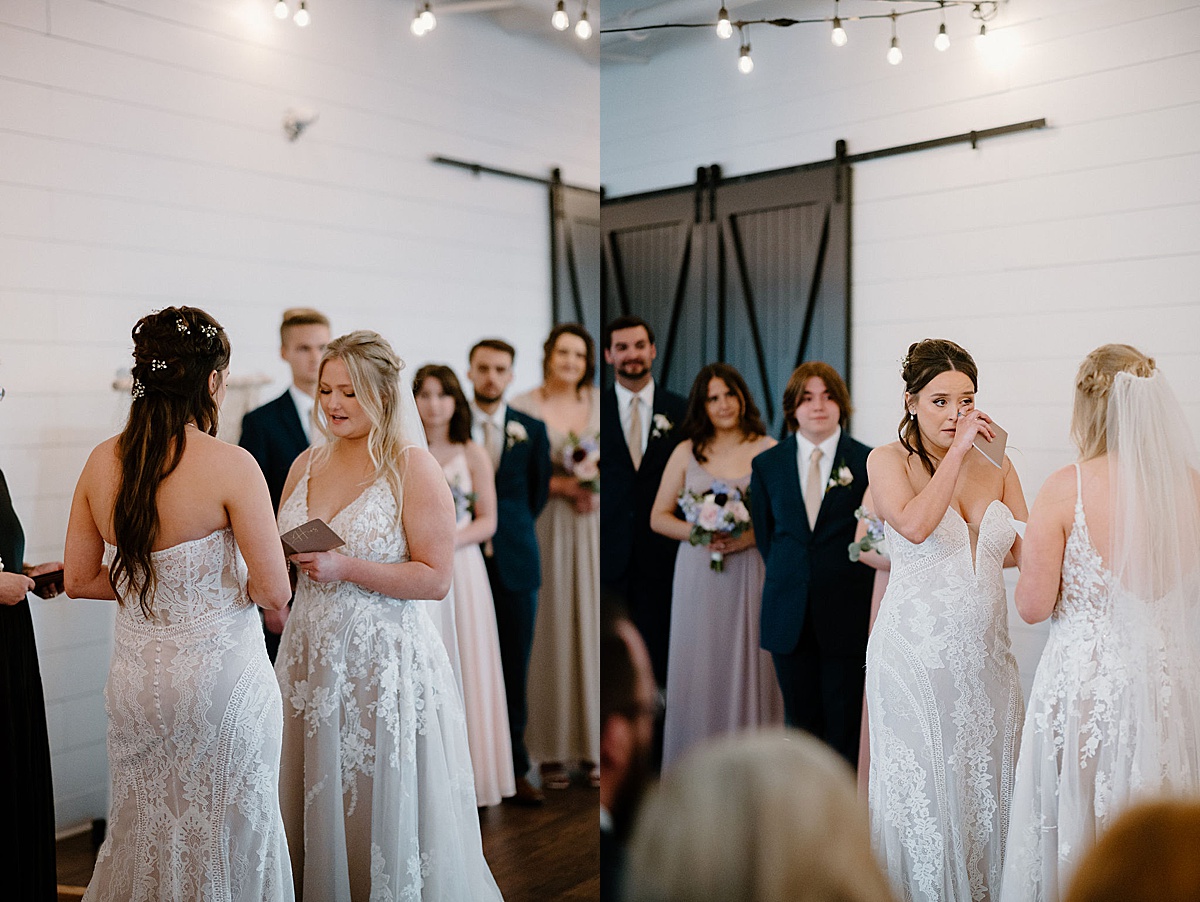Two women share vows during indianapolis wedding shot by Indigo Lace Collective