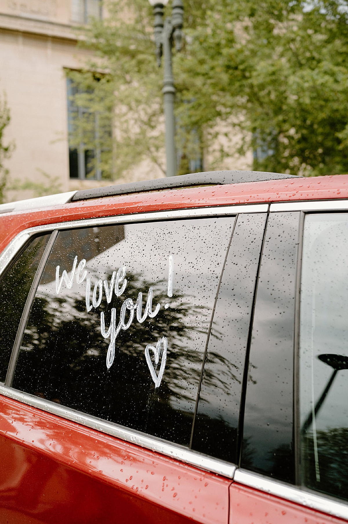 Getaway car with sweet messages after same sex wedding shot by Indigo Lace Collective