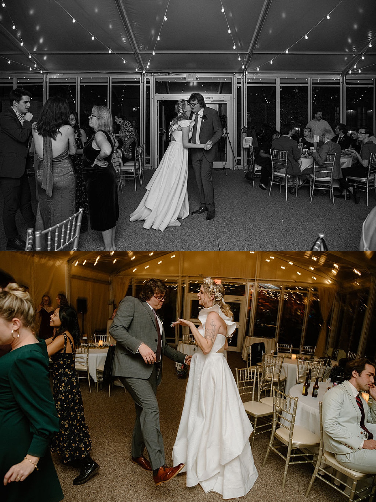 bride and groom dance at midwest wedding reception shot by Indigo Lace Collective
