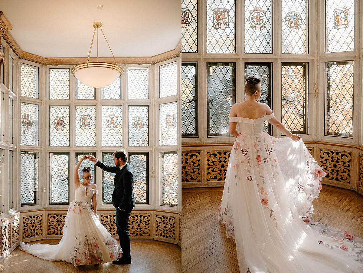 groom twirls his brie after romantic wedding shot by Indigo Lace Collective