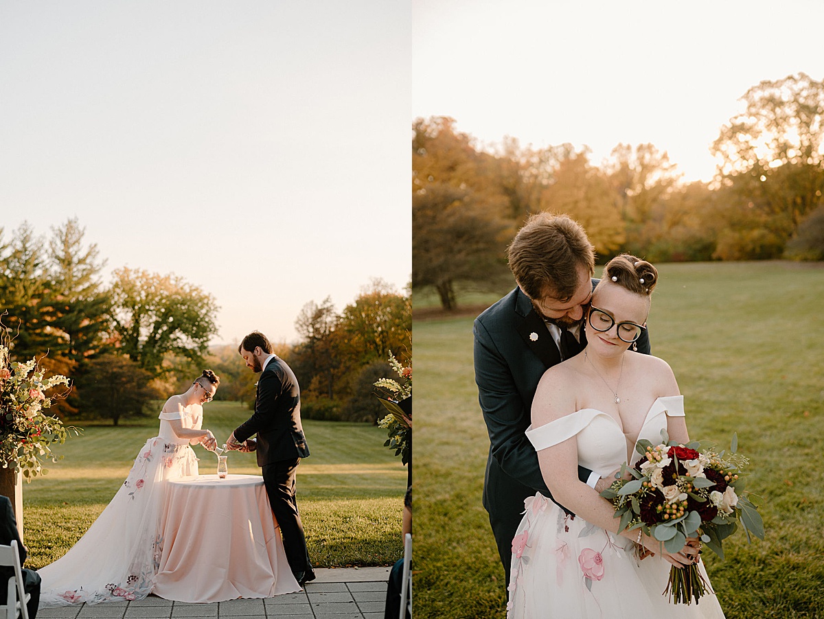 midwest wedding photographer captures sweet moments from artsy romantic wedding at morton arboretum
