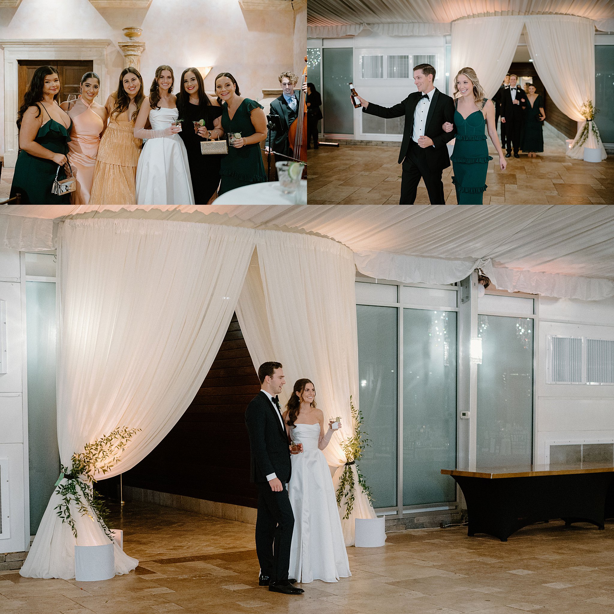 couple makes grand entrance by Chicago Wedding Photographer