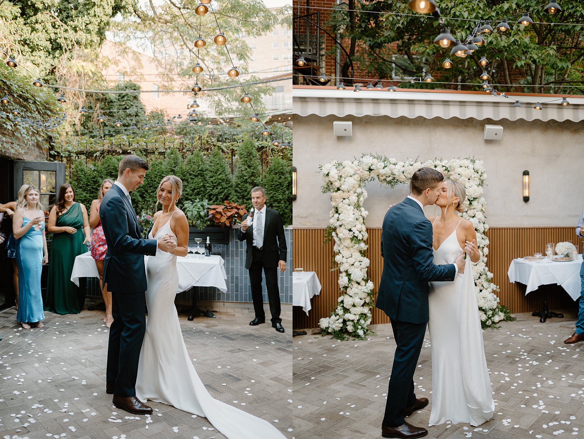 bride and groom share first dance together by Chicago photographer