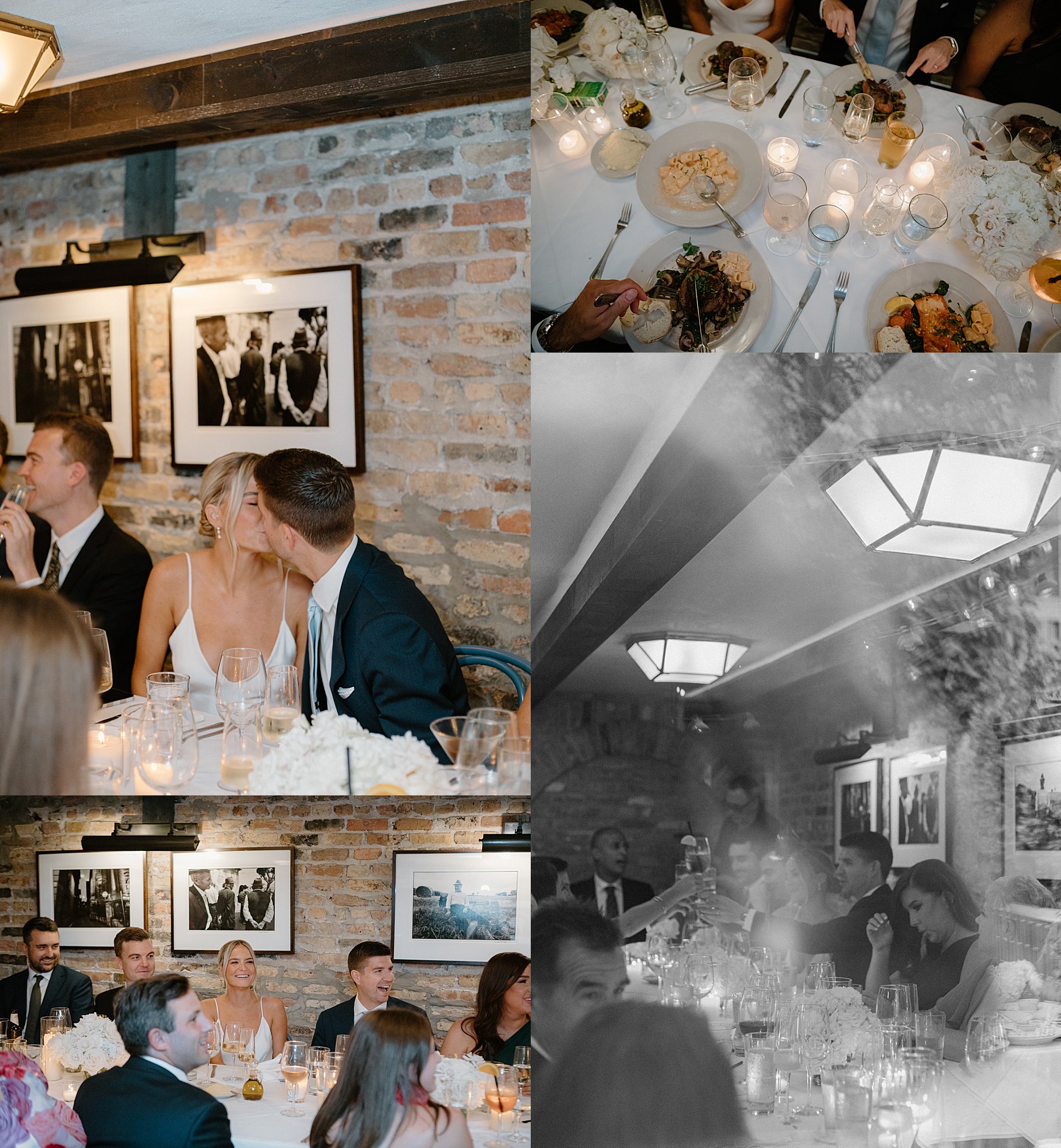 guests enjoy dinner together at reception by Indigo Lace Collective