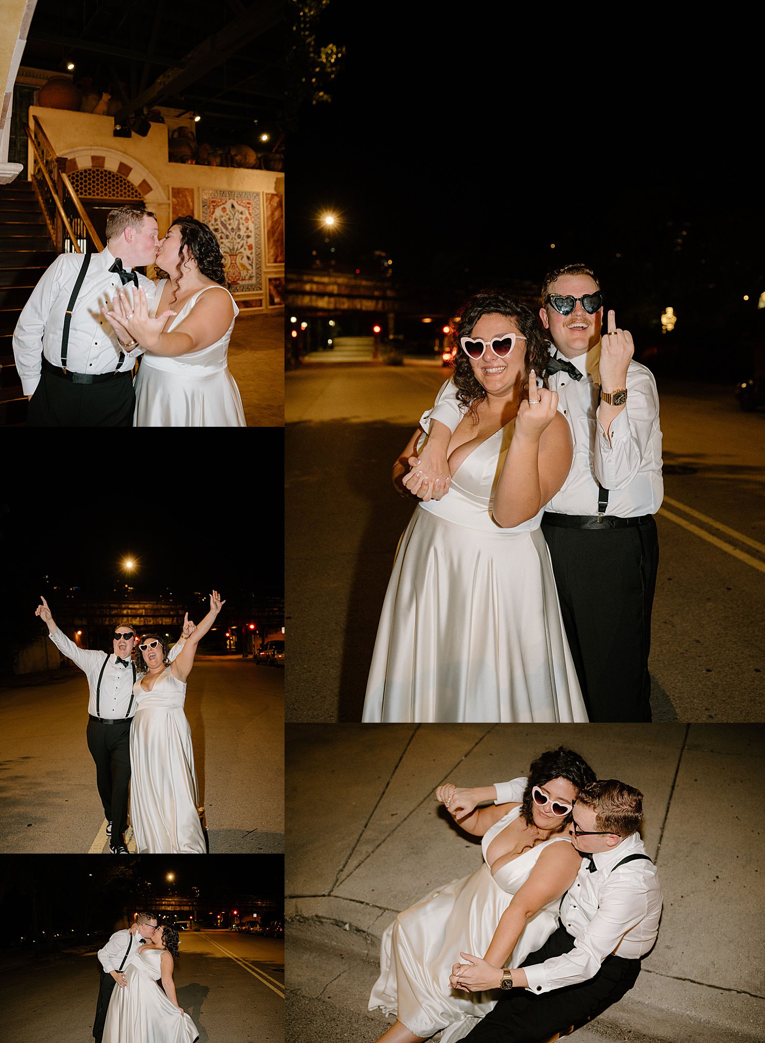newlyweds show off their new rings after reception by Chicago Wedding Photographer